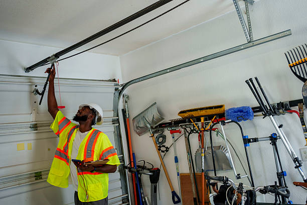 Professional Garage Door Panel Replacement technician working in Easton, CA